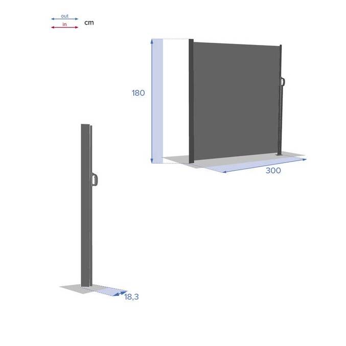 Paravent rétractable ANTAO Graphite