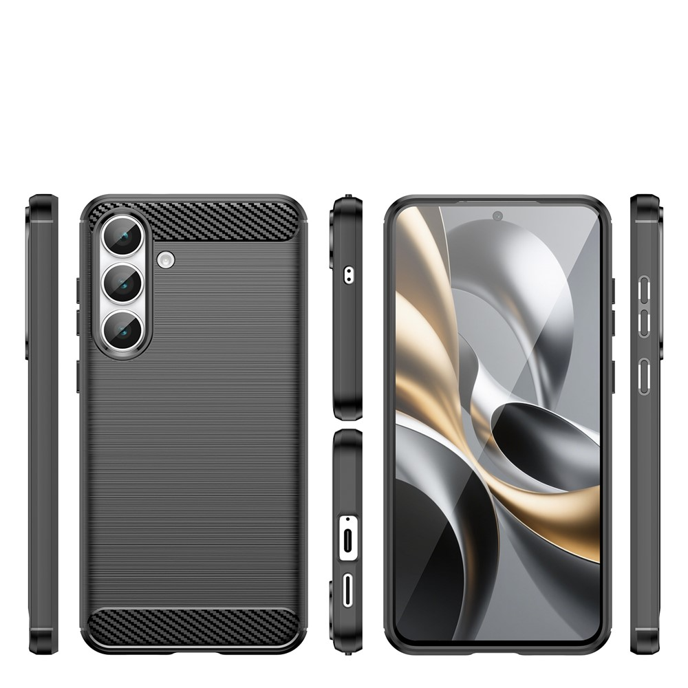 Samsung Galaxy S25 FE Gummi Case Schutzhülle Carbon Look - Schwarz