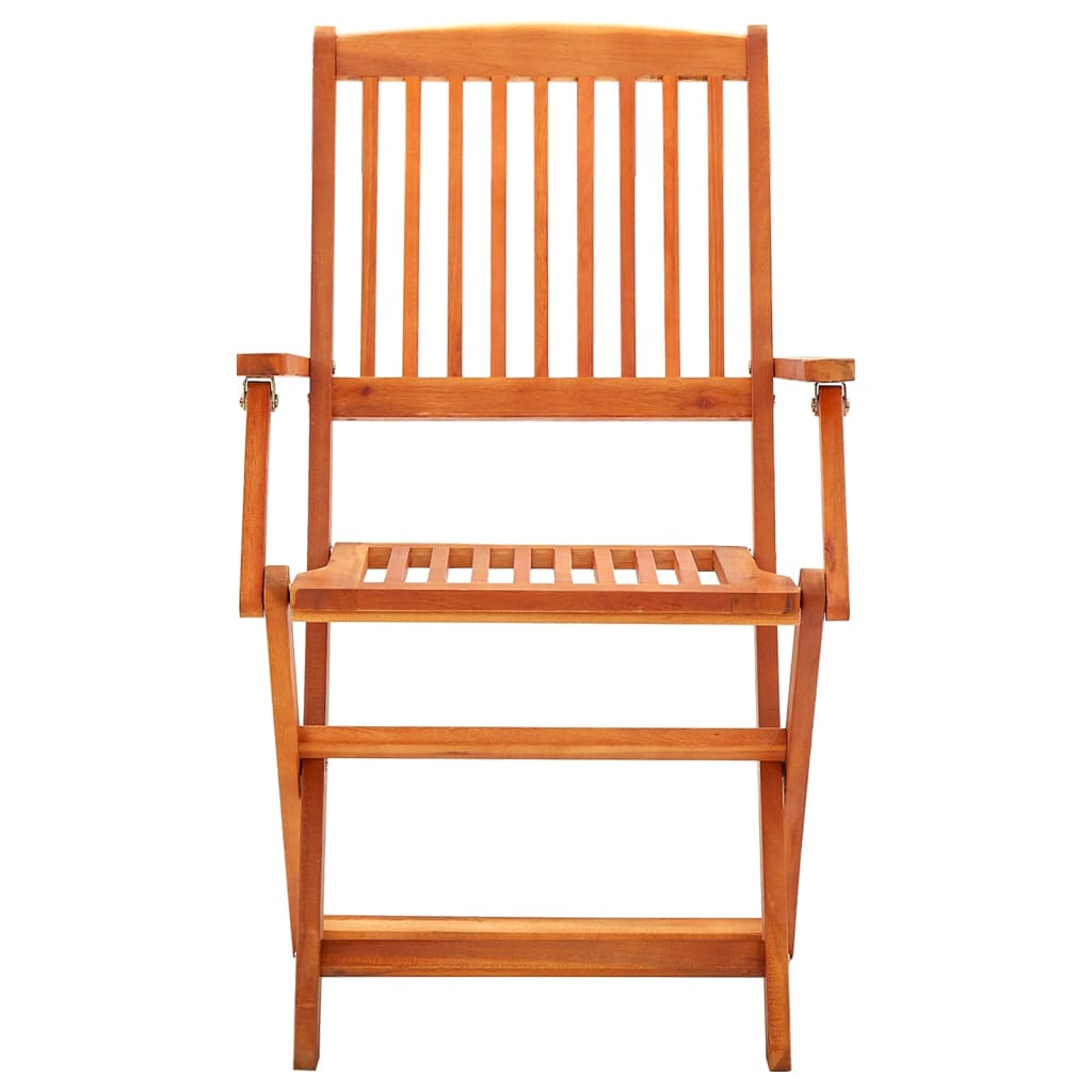 Mobilier à dîner d'extérieur pliable 5 pièces bois d'eucalyptus