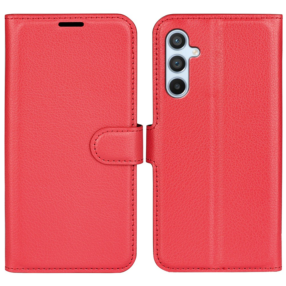 Samsung Galaxy A54 5G Leder Tasche Flip Cover Litchi Look - Rot