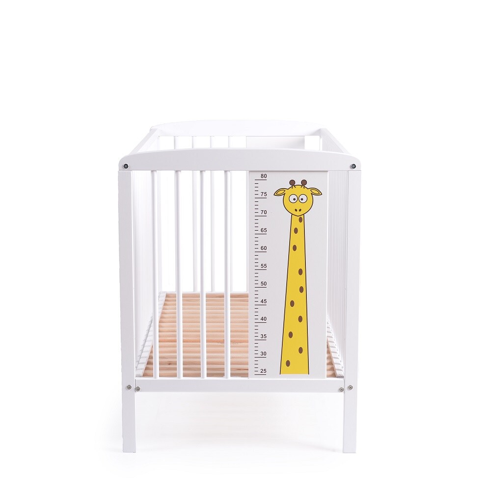 Cangaroo Babybett Amelia 120 x 60 cm, Holz Buche, 3 Höhenpositionen, Gitterbett weiß