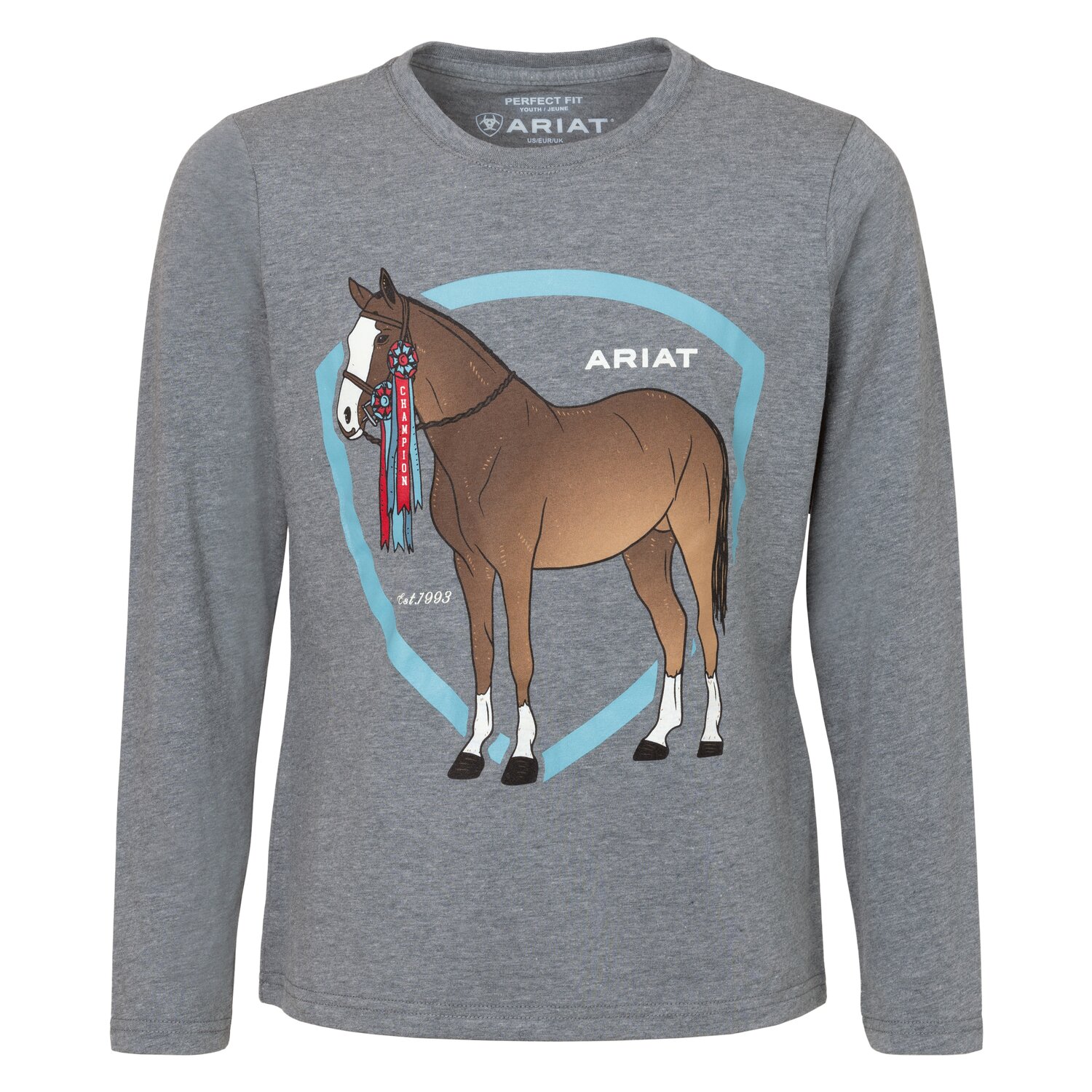 ARIAT Langarmshirt Champion Pony  - heather grey