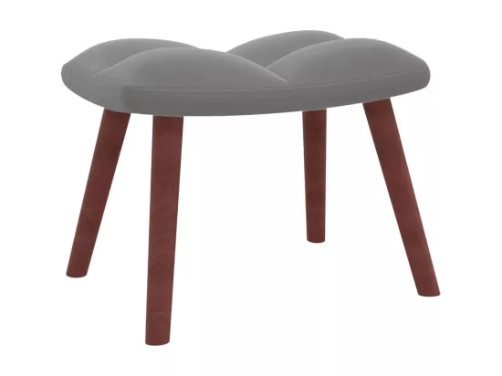 Chaise de relaxation avec repose-pied Gris clair Velours