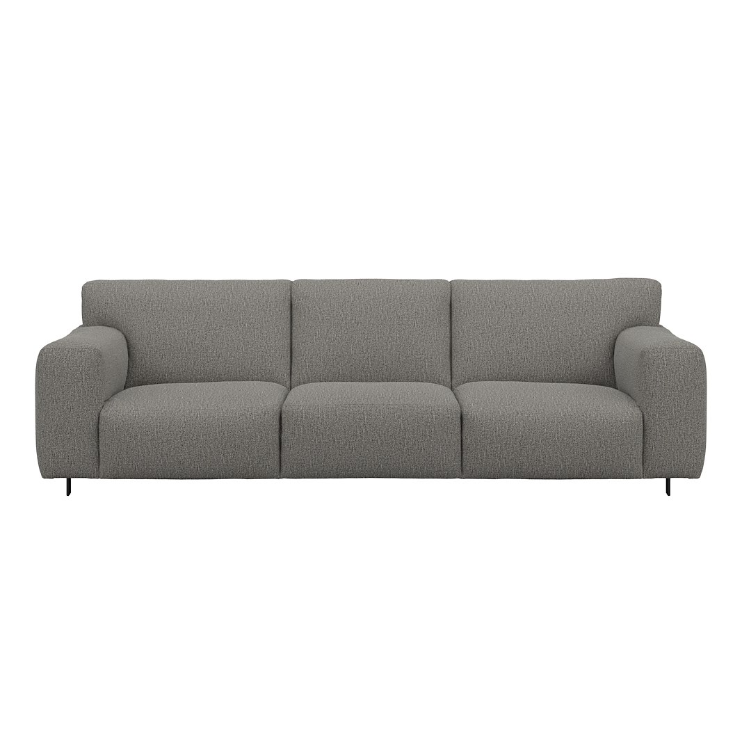 Vesta 4-seter I Tekstil Marsel Dark grey, standardsøm, sort metallben 10 cm, Comfort CM