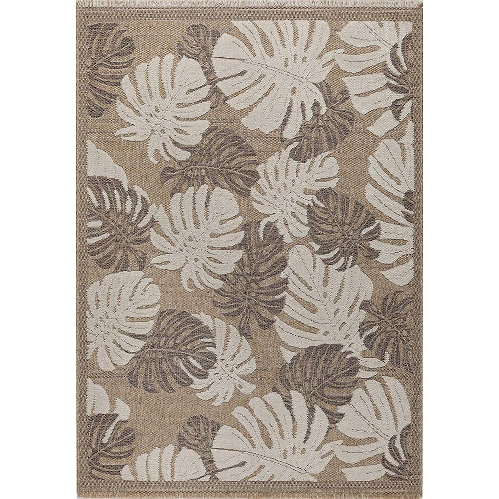 Tapis intérieur extérieur aspect jute marron tulum 9062 290 x 200 cm