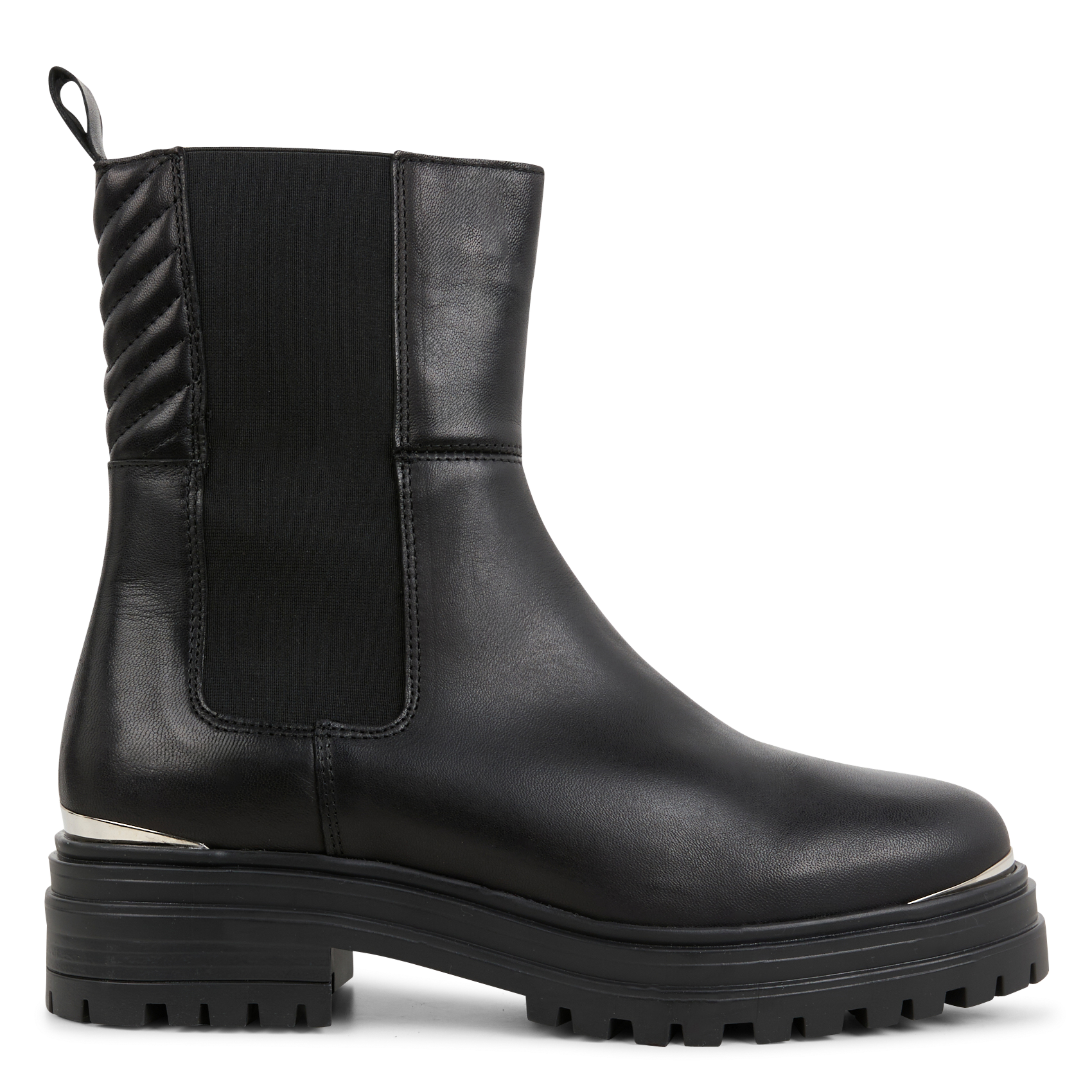 Bottines Chelsea crantées en cuir| Noir