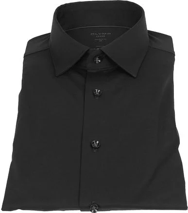 OLYMP Luxor Jersey Stretch Overhemd 24/Seven Zwart 120264-68 kopen