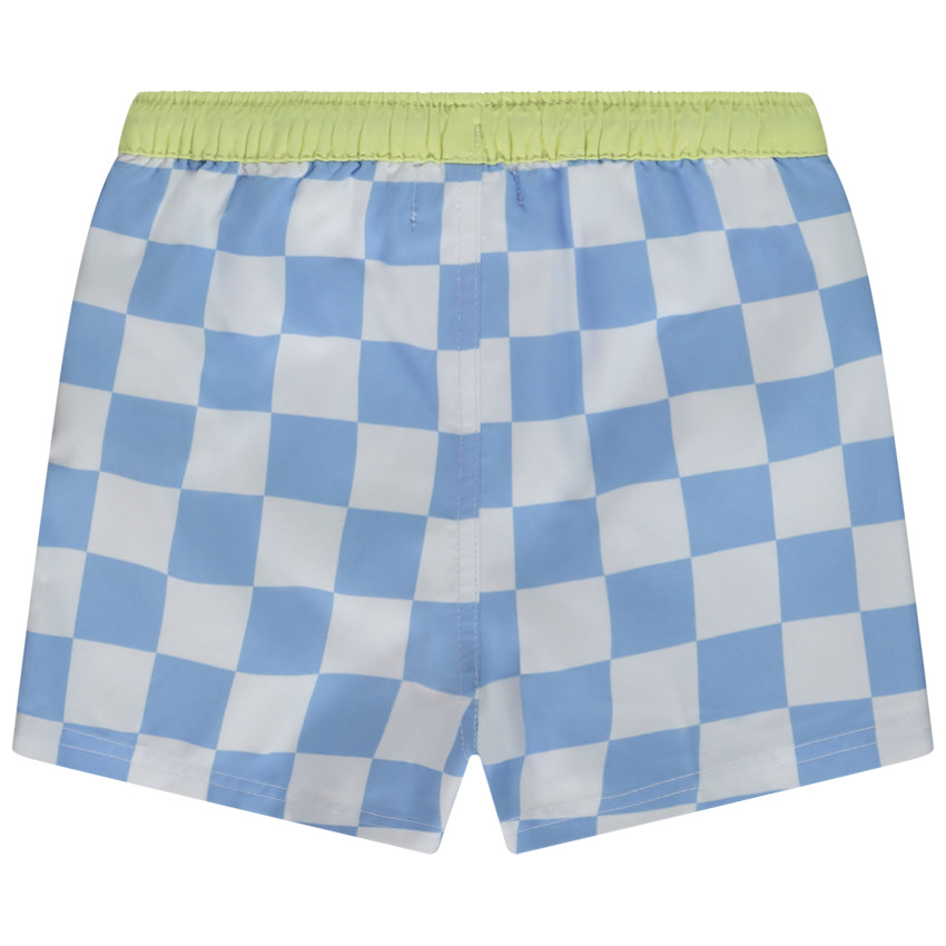 Short de bain imprimé damier et print palmier pour bébé garçon