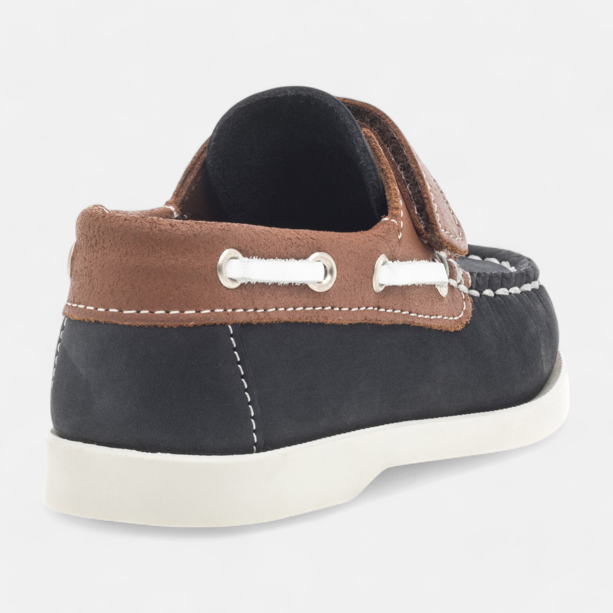 Chaussures bateau Garçon en cuir bleu marine