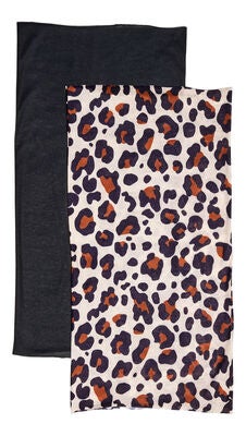 Nordbjørn Bjørli Hals 2-Pack, Black/Leopardy Rustic Sandshell