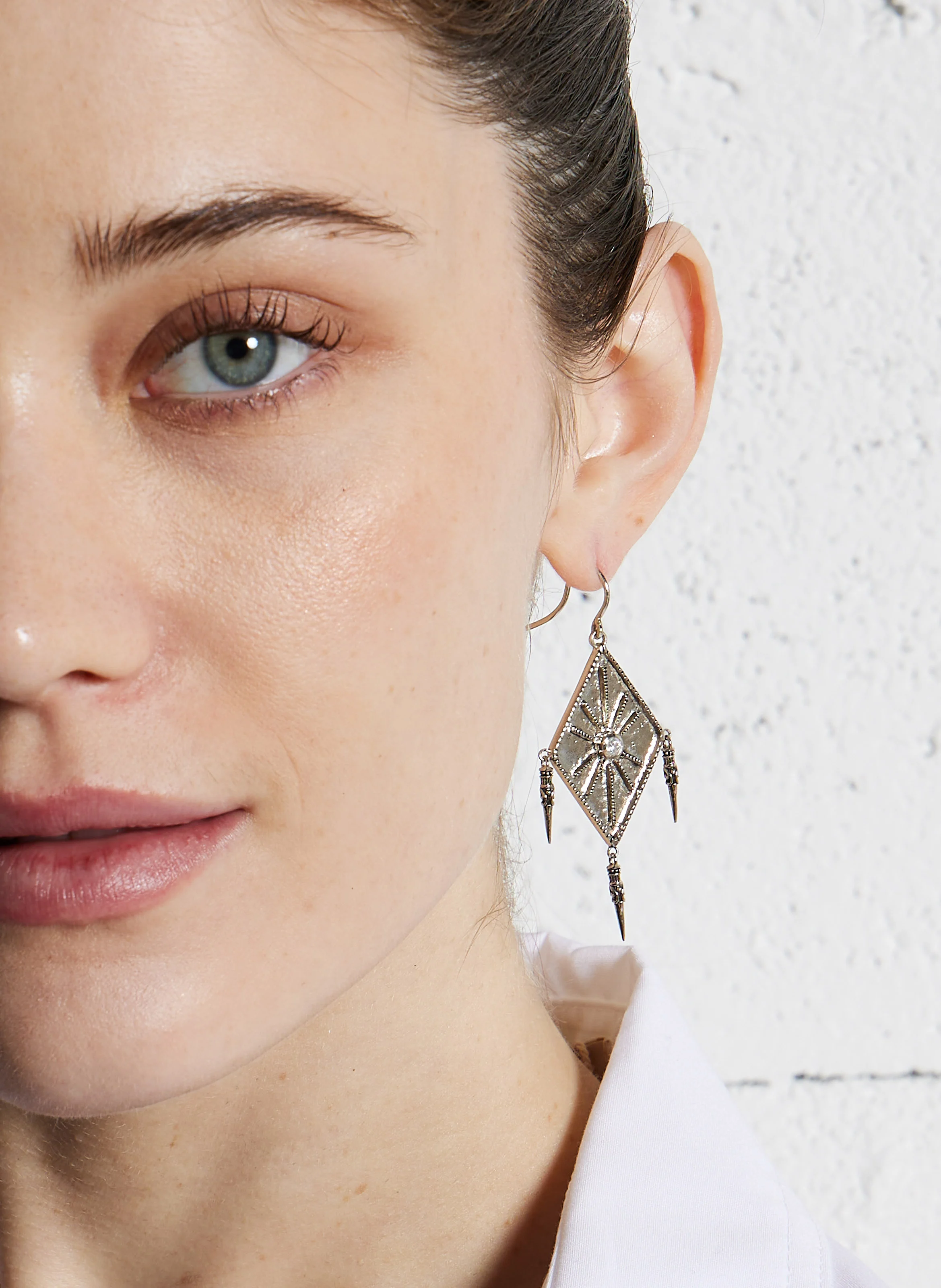 WOODY - Boucles d'oreilles pendantes| Argent