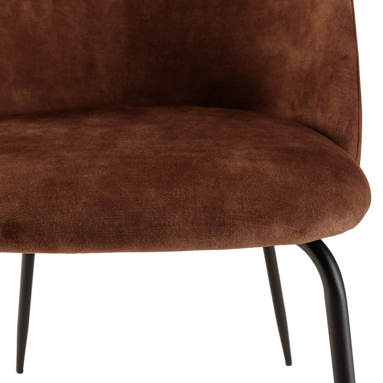 Macabane 2 Chaises en Velours Tom dossier arrondi acajou - 50x55x79 cm