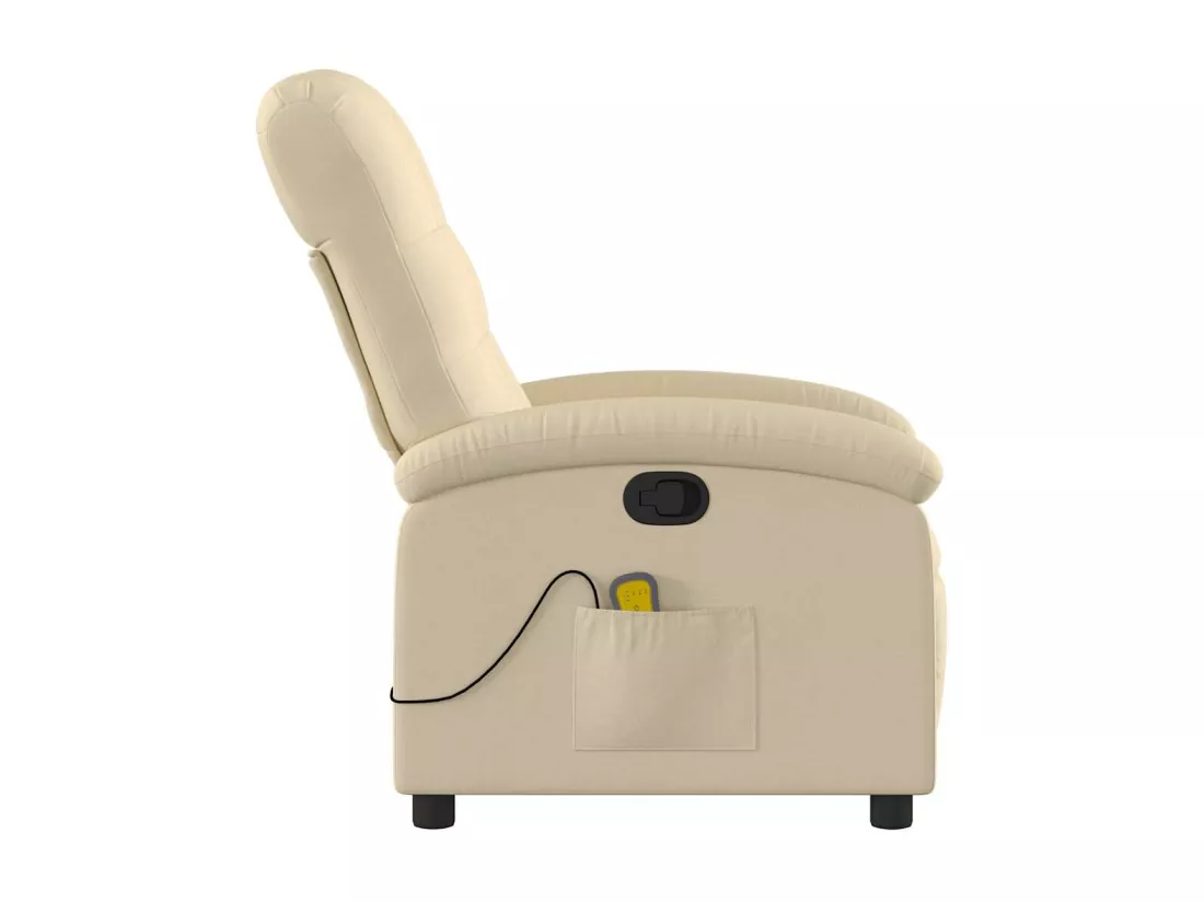 Fauteuil de massage inclinable Crème Tissu