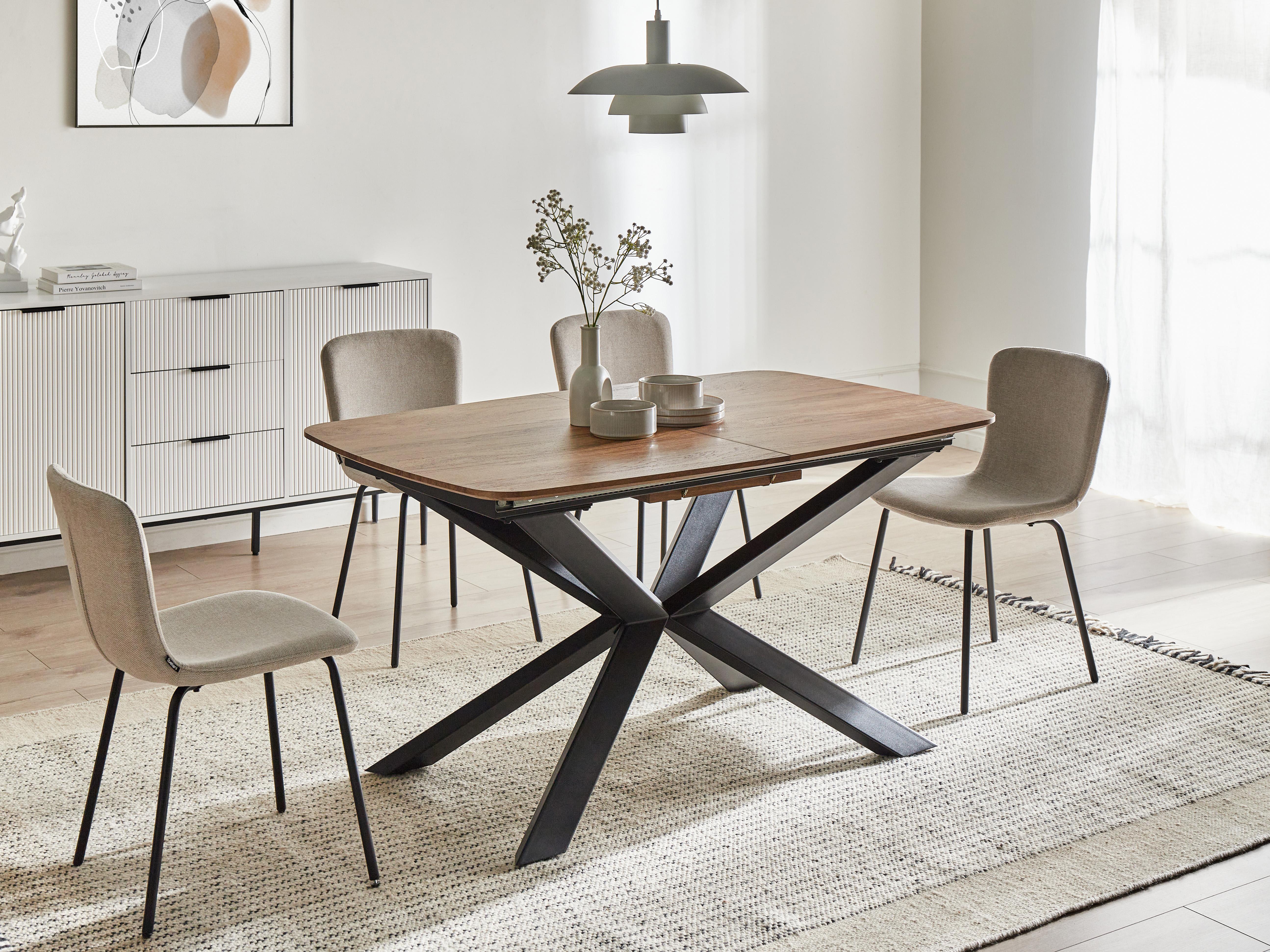 Eettafel uitschuifbaar GAIRDNER Bruin 90 cm 140/180 cm