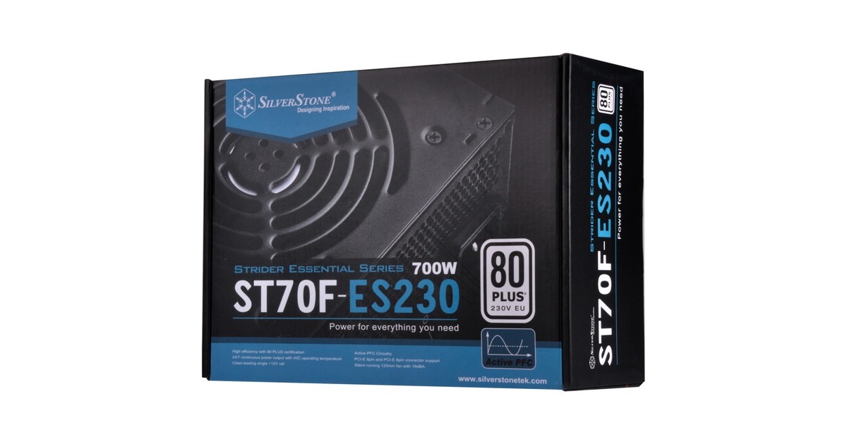 SilverStoneStrider Essential ST70F-ES230 700 watt voeding   (Zwart, 4x PCIe)