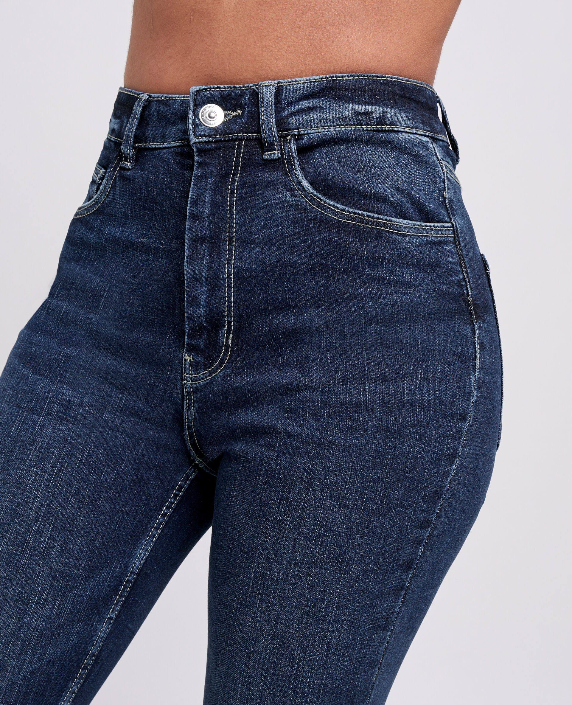 Jean skinny taille haute - Bleu marine