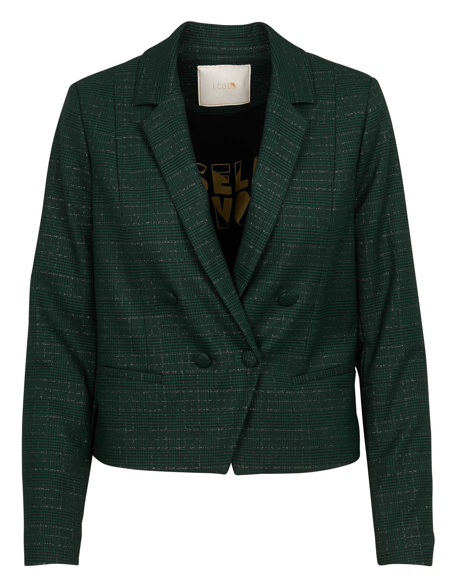 Veste de costume courte à carreaux| Vert