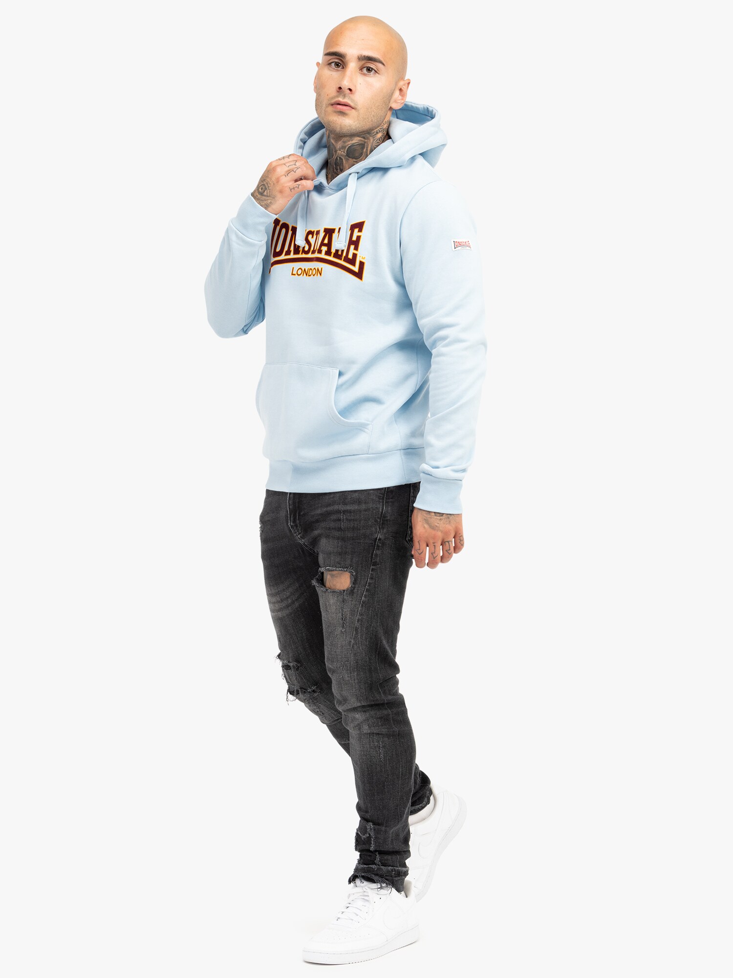 Lonsdale Herren Kapuzensweatshirt schmale Passform HOODED CLASSIC LL002