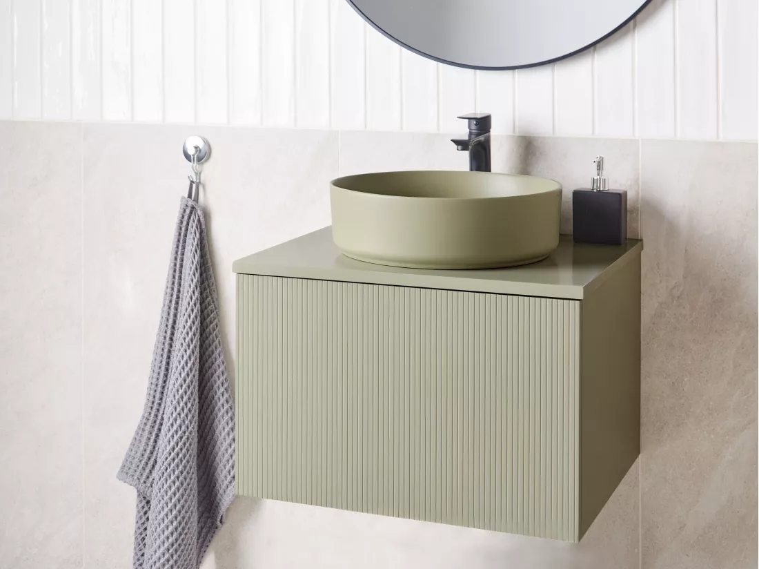 Meuble lavabo mural ALZIRA 60 cm 52 cm 40 cm Vert clair
