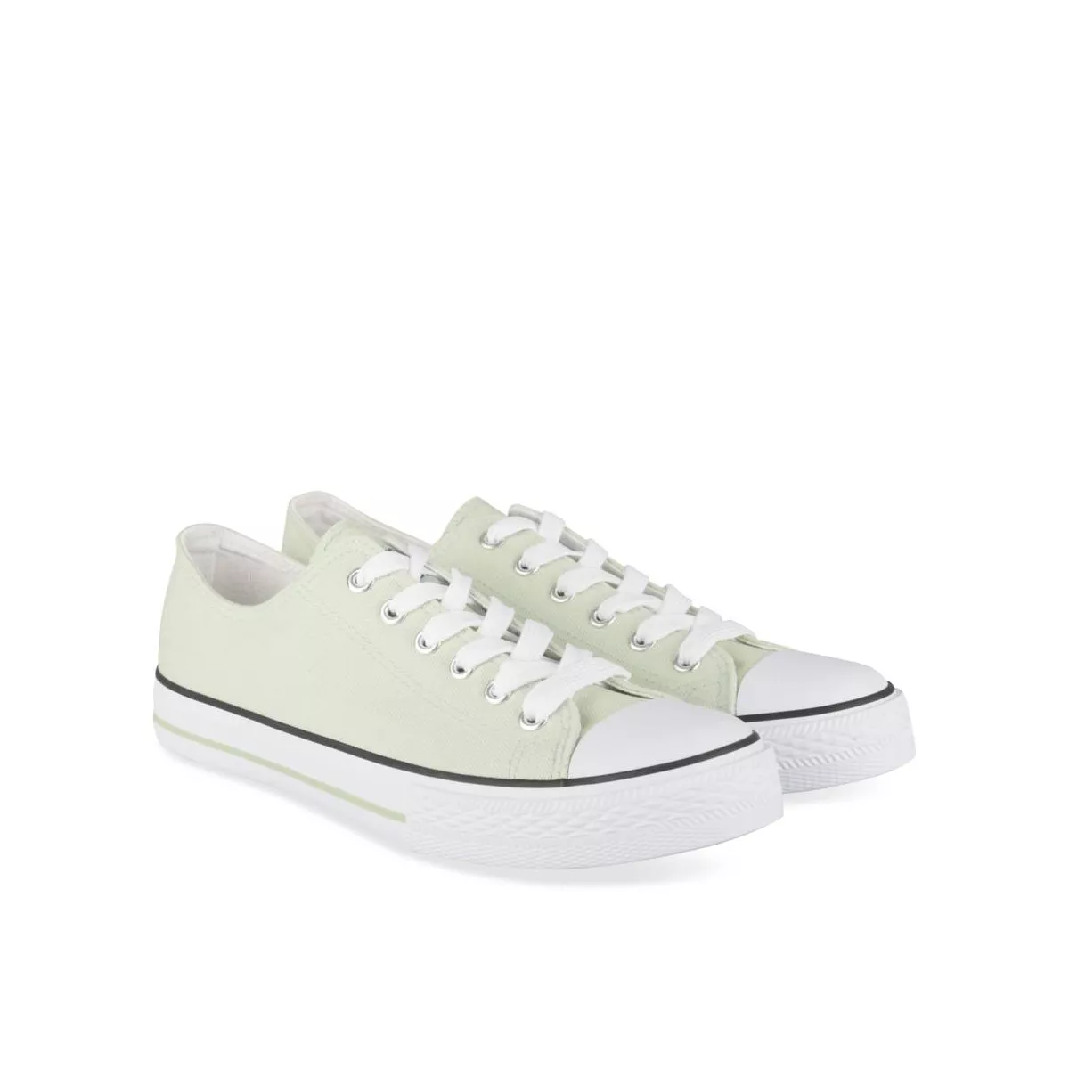 Baskets Toile VERT Femme Lacets - MERRY SCOTT