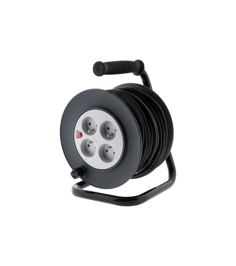Enrouleur 25 m - 4 prises - 3g1mm² + coupe-circuit - câble ho5vv-f