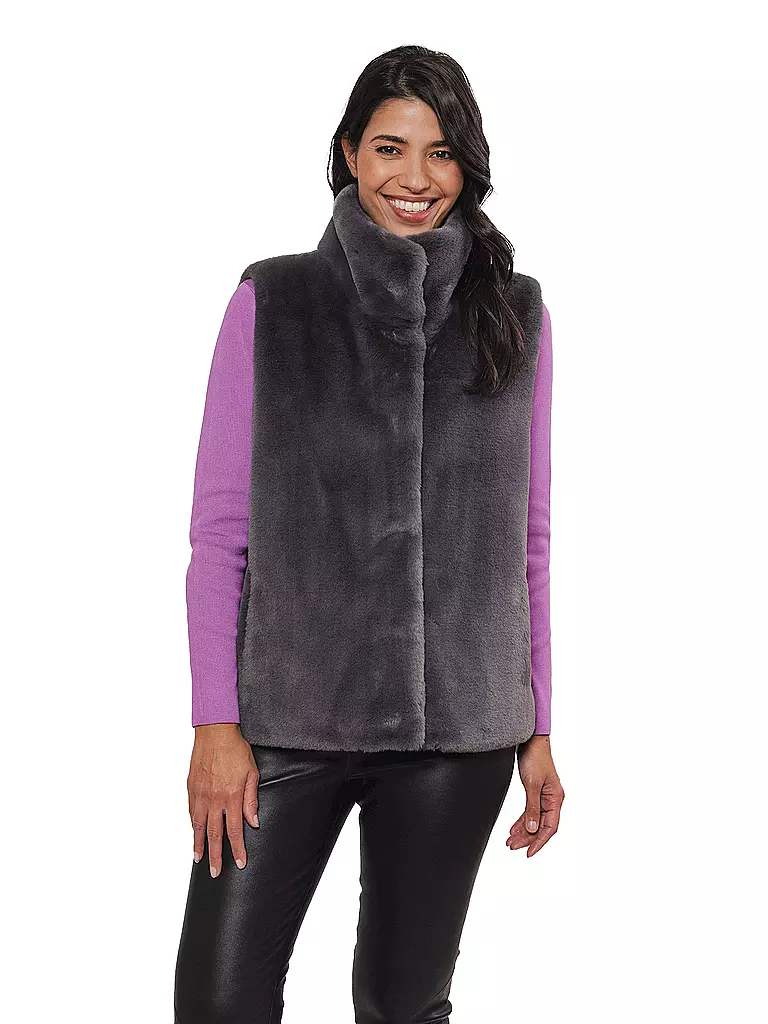 RINO&PELLE Gilet in Felloptik LISON grau