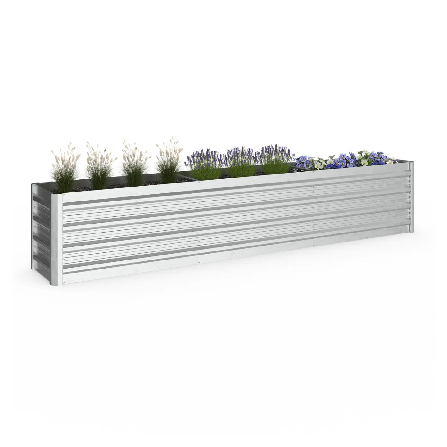 Jardinière lit surélevé de jardin en métal châssis rectangulaire 240 x 40 x 45 cm