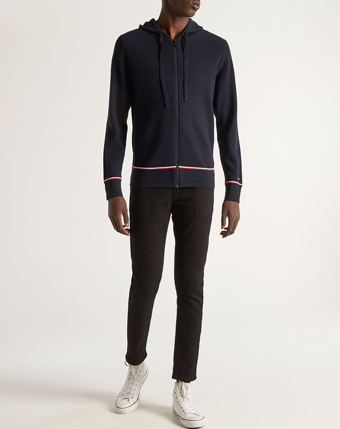 Tommy Hilfiger Gilet zippé à capuche bleu marine