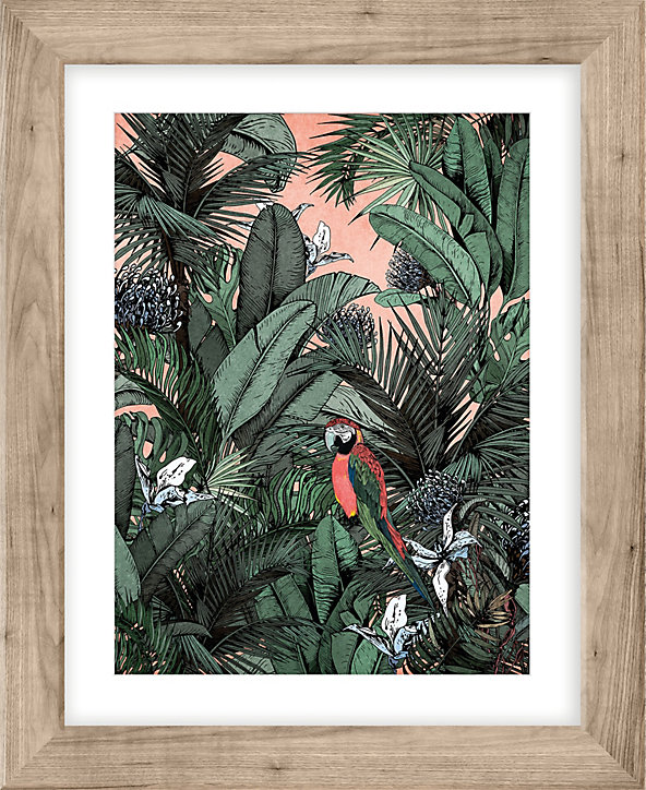 Photo encadrée adhésive Vinyl Way jungle vert L.60 x l.90 cm