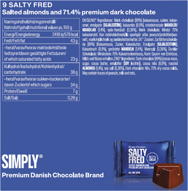 Simply Chocolate Cube, Salty Fred (90 g)