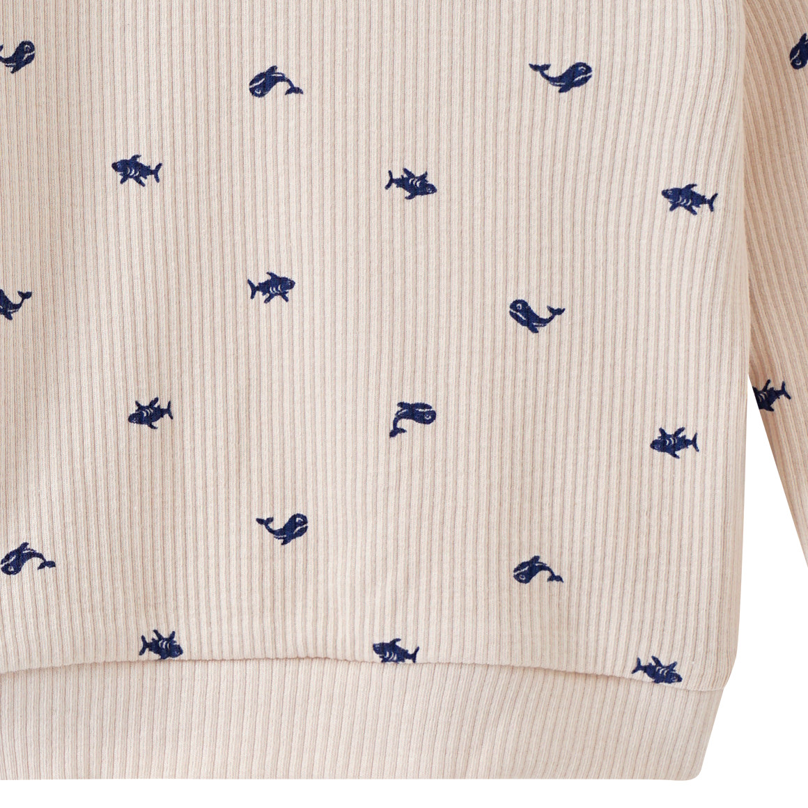 Topomini Baby Langarmshirt mit Rippstruktur beige