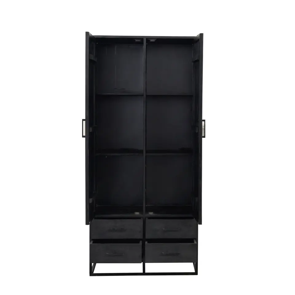 Mangohoutonline - Kast Florence 90cm Rechthoekig - Zwart - Mahom