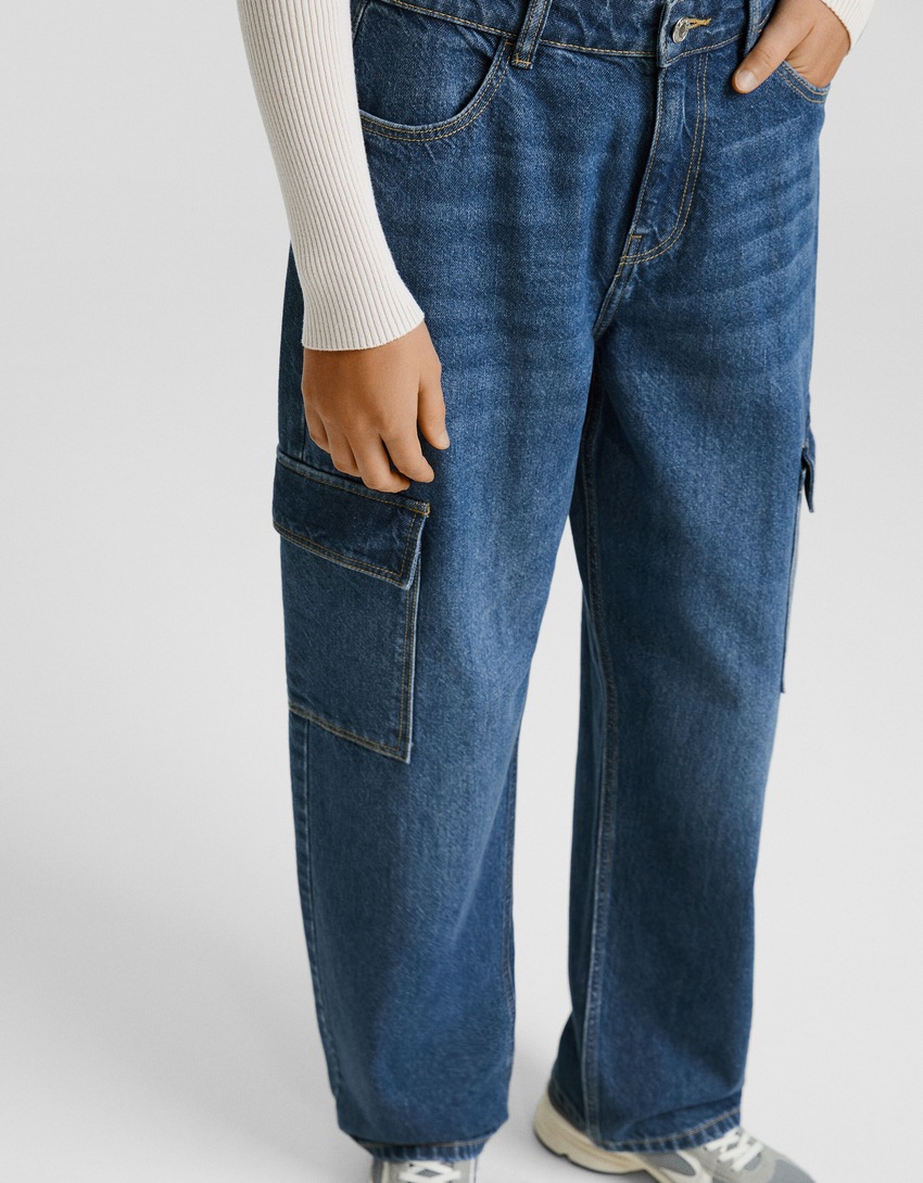 calça cargo reta