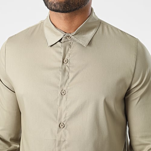 Chemises Manches Longues Beige