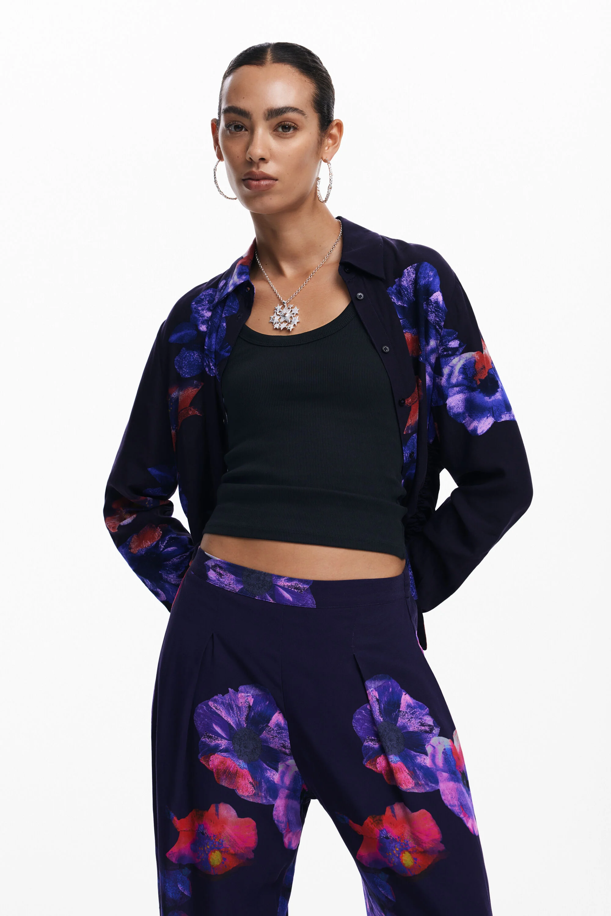 Calça fluido flores