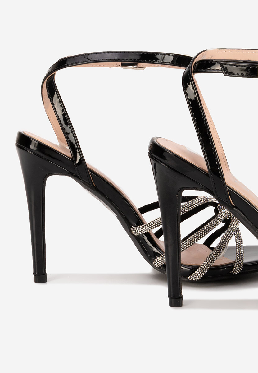 Sandales avec strass noires Azania