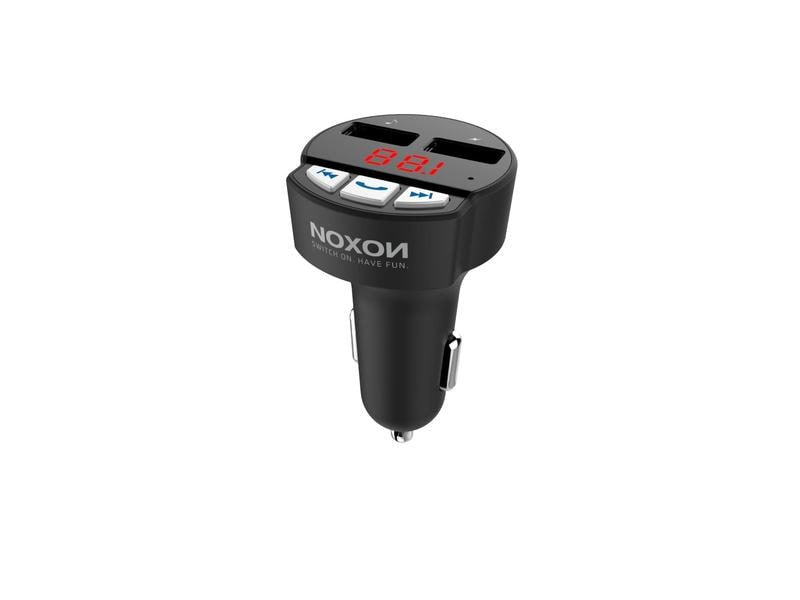 Noxon Kfz-FM-Transmitter Streaming 4 Bluetooth Adapter Wireless Transmitter Receiver UKW / FM Übertragung, Musik streamen im Fahrzeug und Handfrei telefonieren, 2x USB Ladebuchse