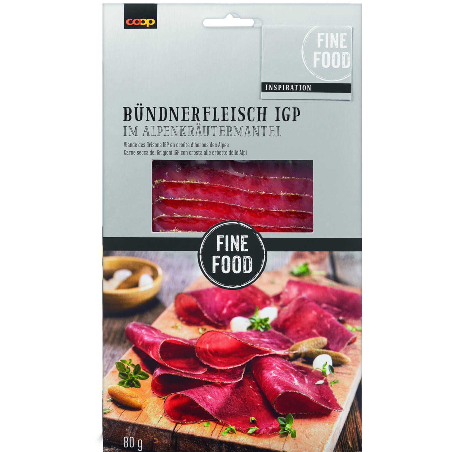 Fine Food Bündnerfleisch im Alpenkräutermantel