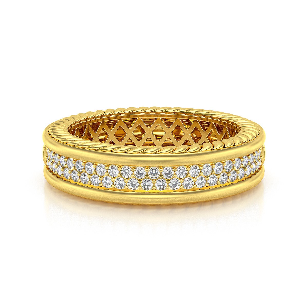 Alliance ADEN Homme Or 585 Jaune Diamants 6.50grs