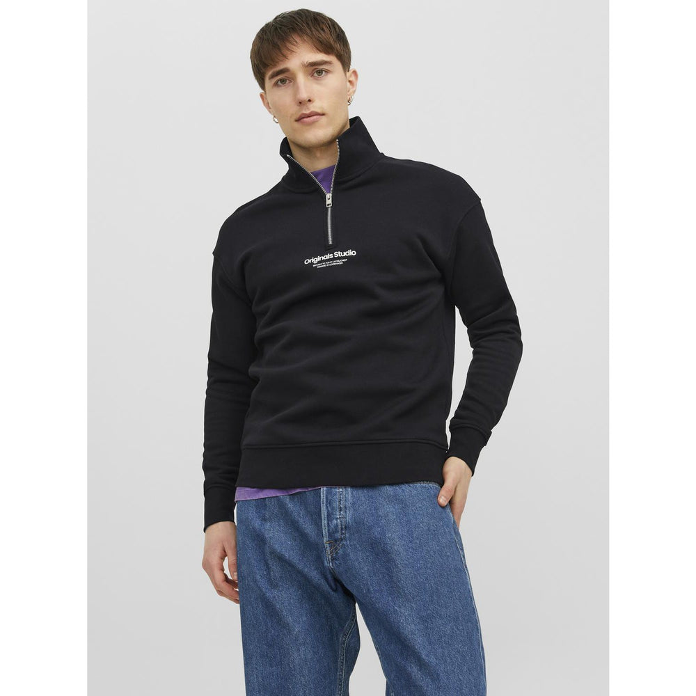 Køb Jack & Jones Junior Black Jorvesterbro Sweat Quarter Zip Noos