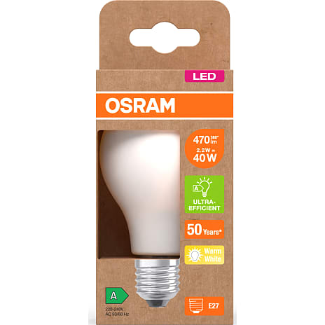 Osram LED kronepære 40W - varmt hvidt lys