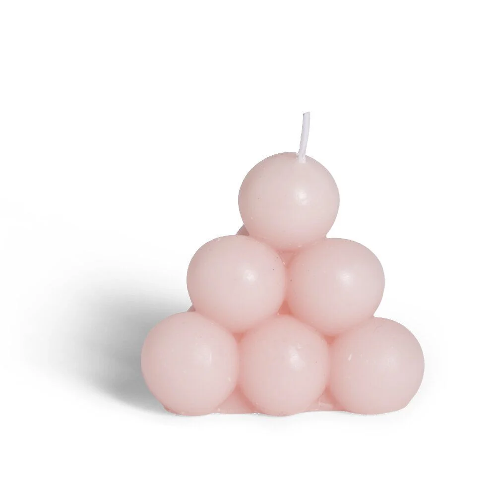 Bougie ronde à bulles Ø7,8xH6,8cm