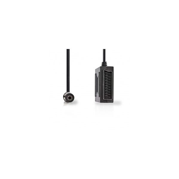 Nedis Adaptador Scart Macho - Scart Hembra   3,5 mm Hembra 0,2 m Black