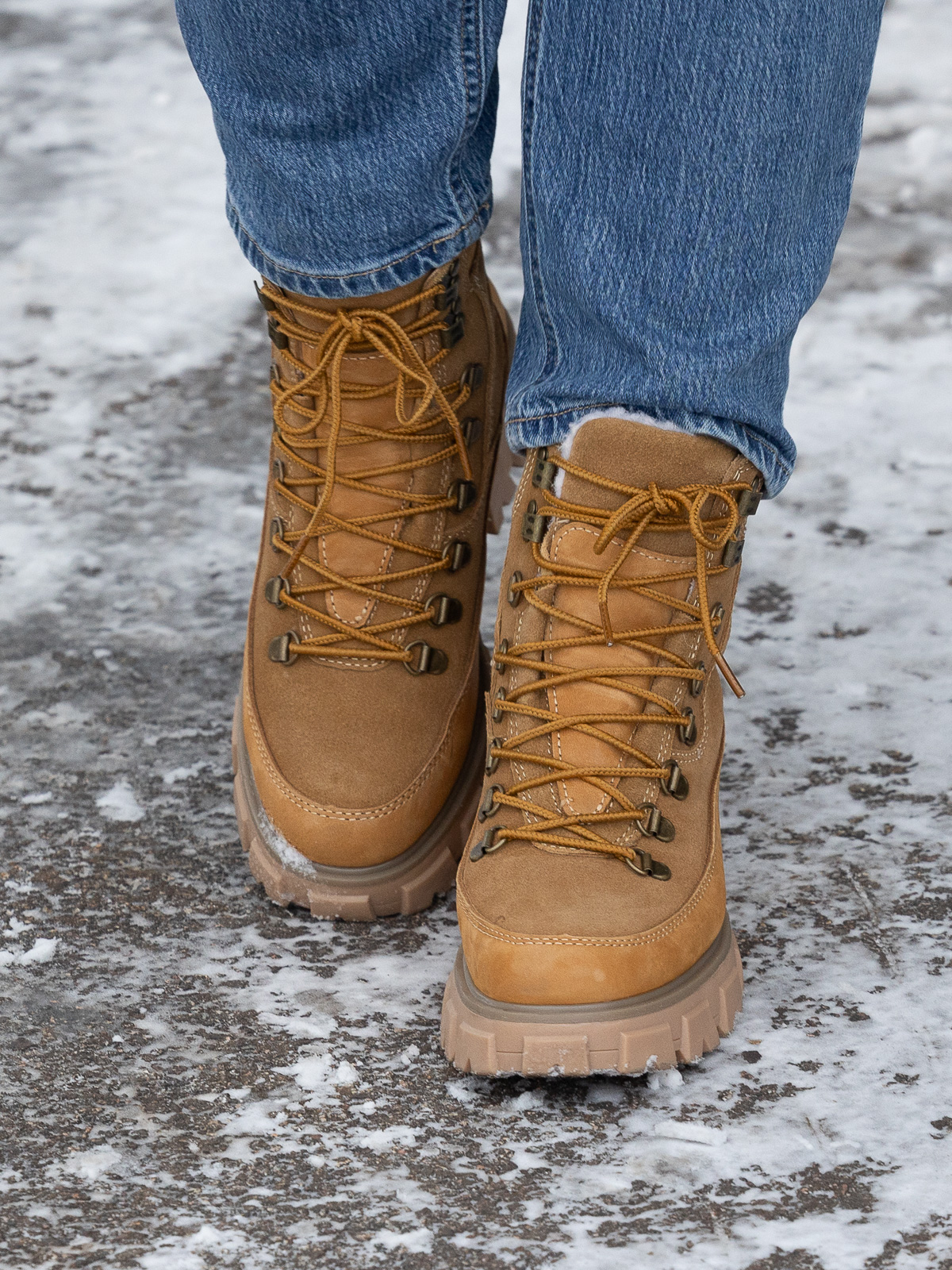 Combat Leather Boot Warm Tan - Trapes Sko