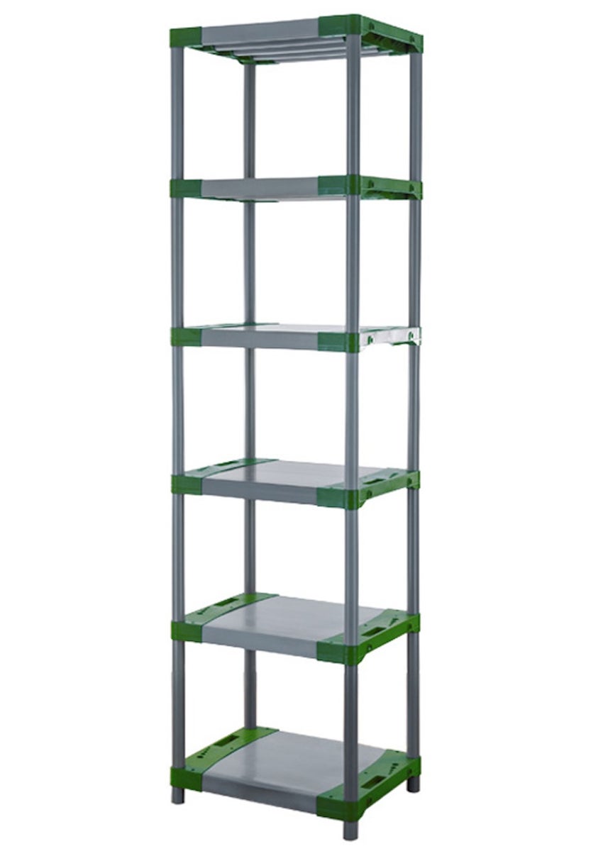PROREGAL Plastic Plank Big Grey Bear Extra Hoog HxBxD 220 x 60 x 46 cm Plank Draagvermogen 160 kg Grijs/Groen
