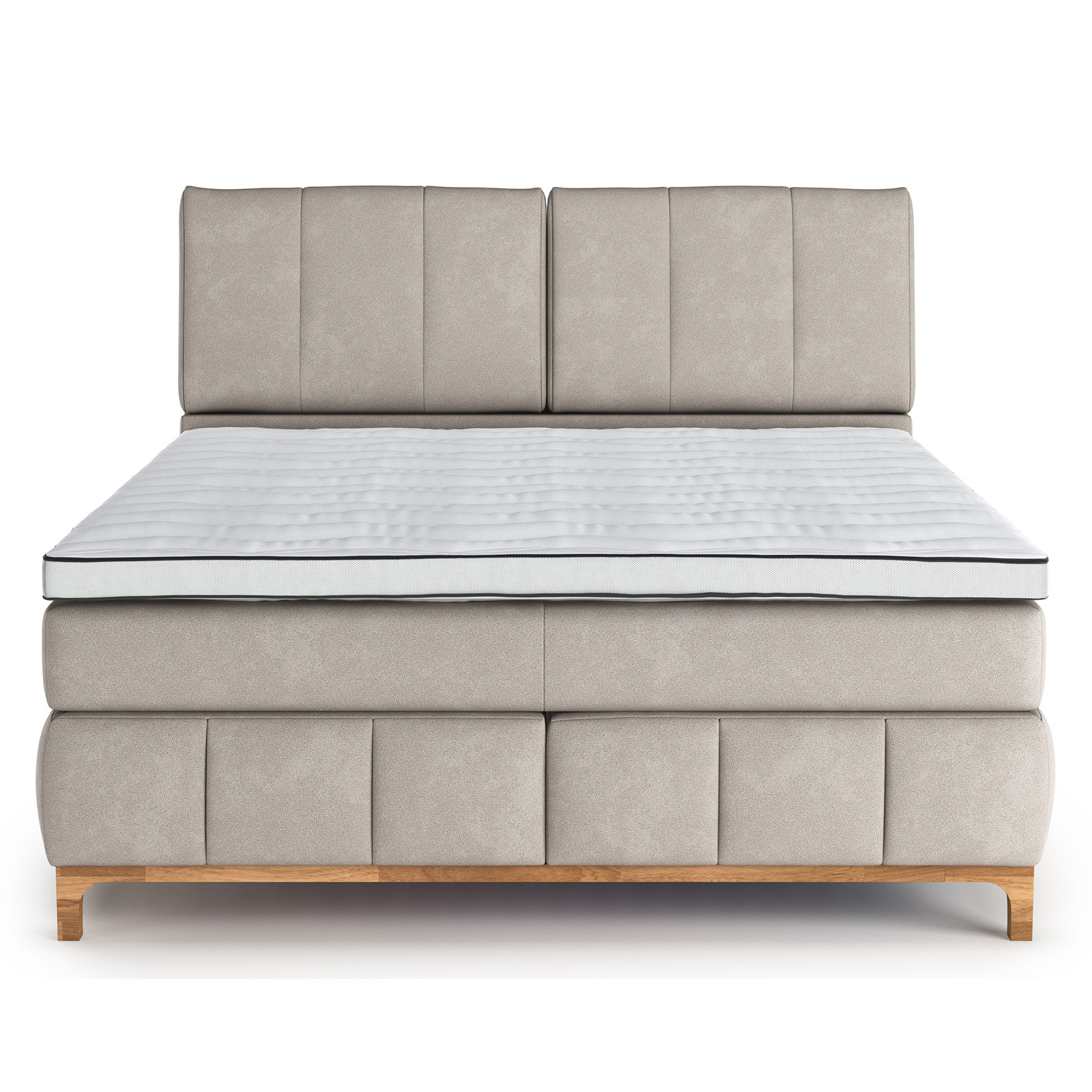 Boxspringbett - light grey - H3/4 - Bettkasten - 180x200 cm