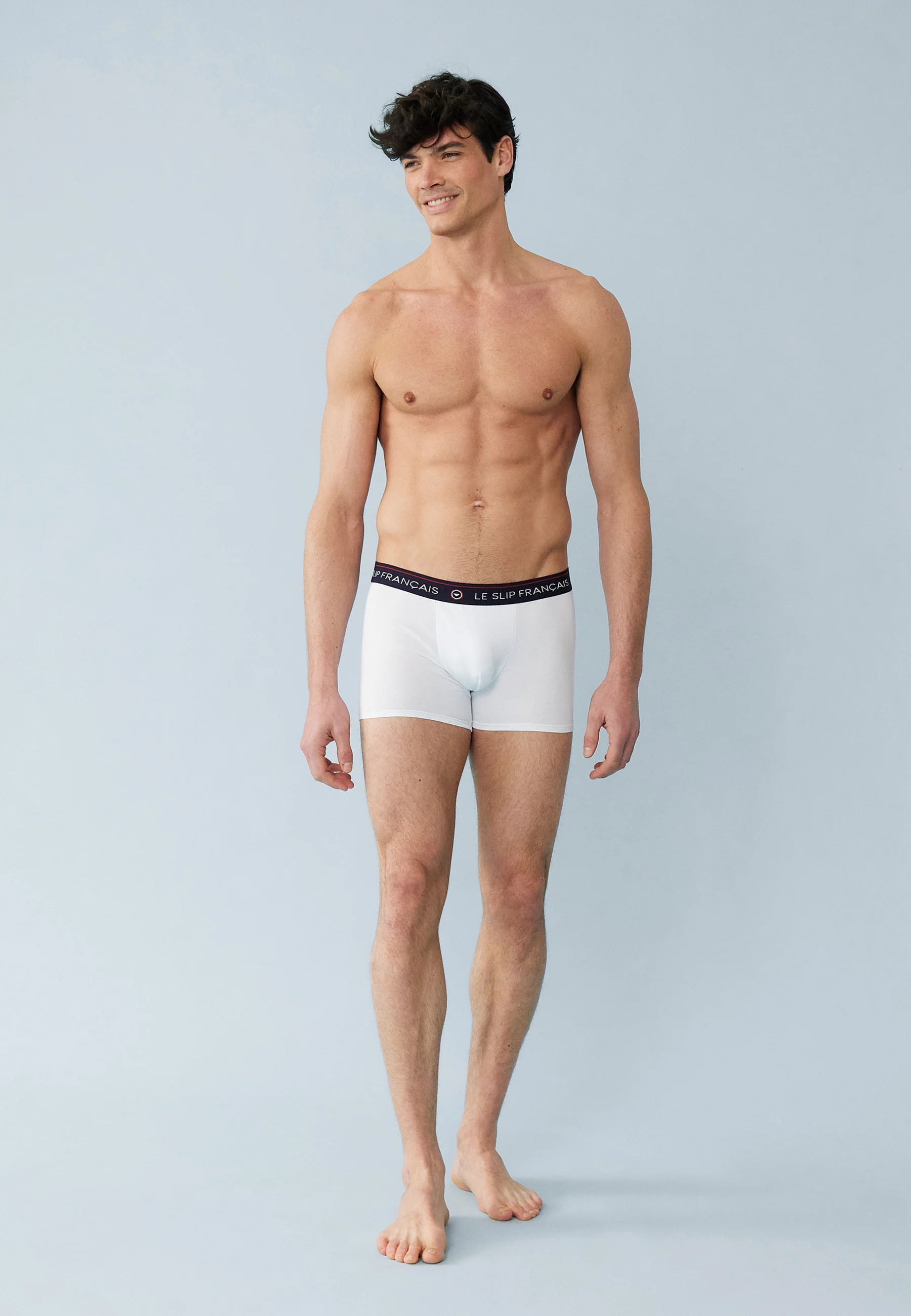 Trio de boxers en coton-Pack Boxer Redoutable Noir Blanc Gris