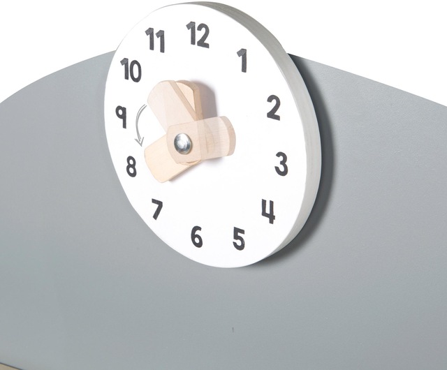 roba® Kaufladen »Verkaufsstand, weiss/grau/naur« mit Uhr