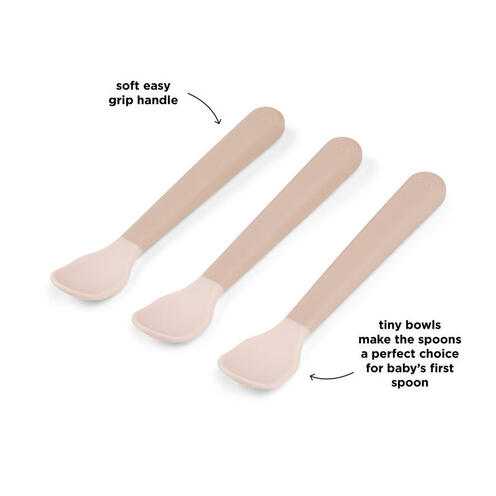 Foodie cuillère bébé Easy-grip lot de 3 - Rose - DONE BY DEER