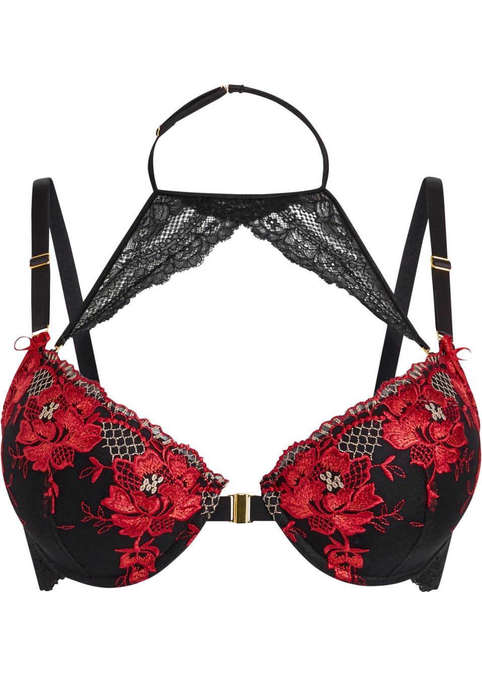 Soutien-gorge à coques et à armatures fermé devant avec accessoire amovible